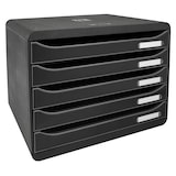 thumbnail of EXACOMPTA Cassettiera Big-Box Plus Horizon 308715D, 5 cassetti, box PS monoblocco in orizzontale, (PxlxAlt) 27x35,5x27,1 cm, gamma Glossy nero/nero