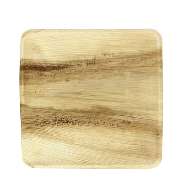 MONOUSO - Prato de Folha de Palmeira Quadrado 24x24cm (25 Uds)