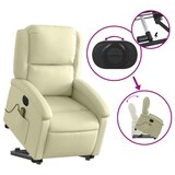 thumbnail of vidaXL Massagesessel mit Aufstehhilfe Elektrisch Creme Echtleder