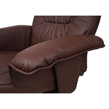 thumbnail of Relaxsessel M56, Fernsehsessel TV-Sessel mit Hocker Ottomane, Kunstleder Eukalyptus Holz FSC®-zertifiziert ~ rot-braun