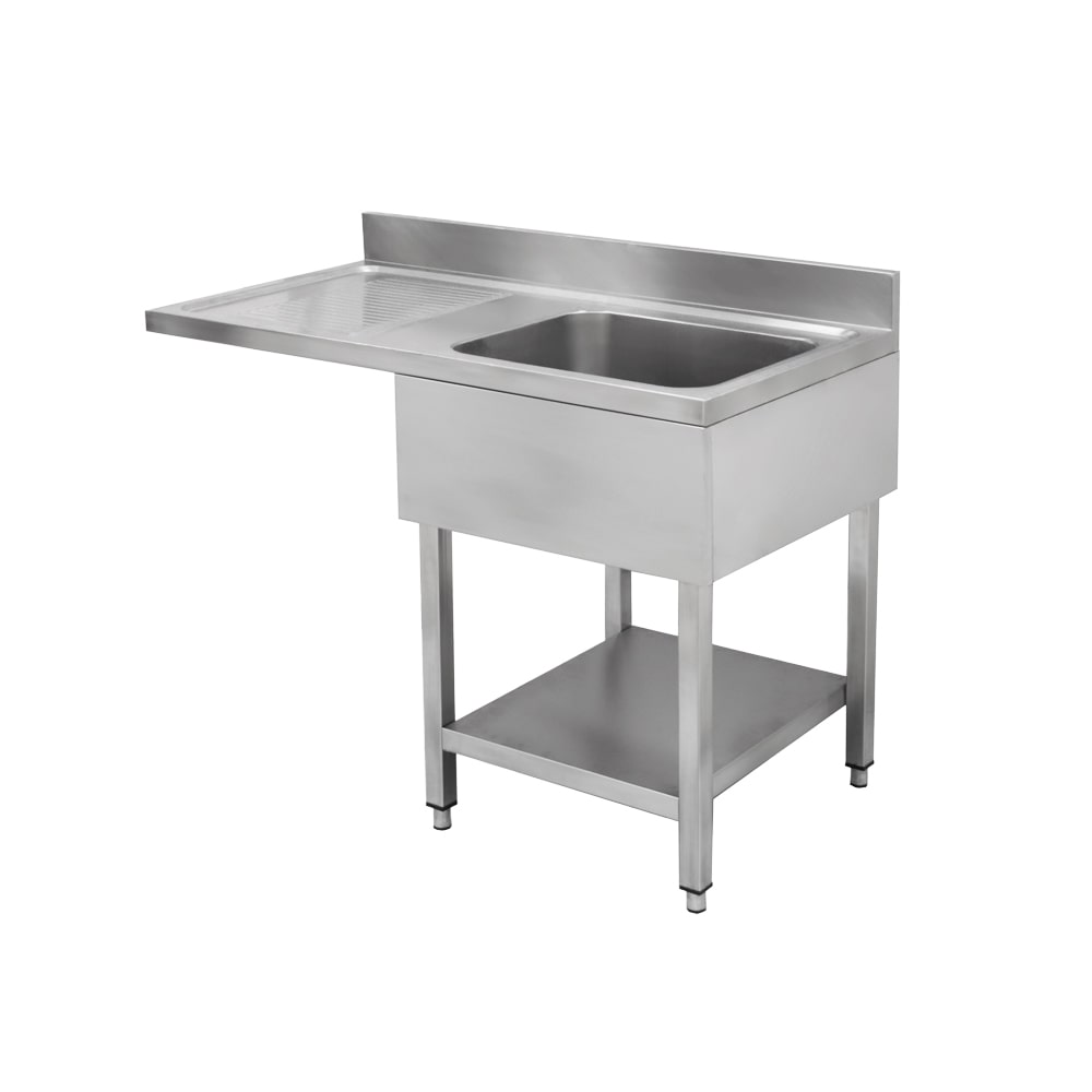 Mueble fregadero industrial de Acero INOX con escurridor 1200x600 mm IZ -  FRE-126
