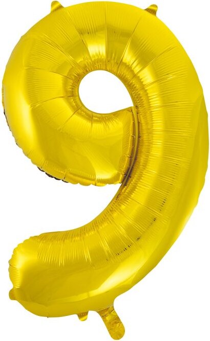 Folienballon Zahl 9 gold