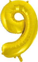 thumbnail of Folienballon Zahl 9 gold