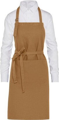 LISBON - Organic Heavyweight Bib Apron with Pocket: One Size / Caramel