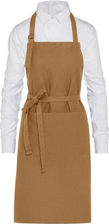 thumbnail of LISBON - Organic Heavyweight Bib Apron with Pocket: One Size / Caramel