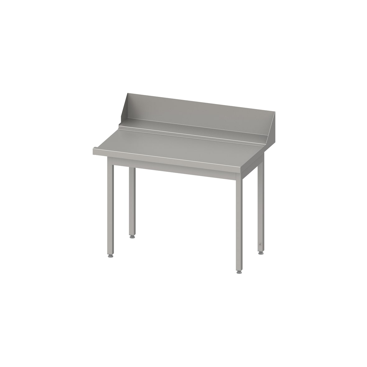 Stalgast Edelstahl Ablauftisch "PRO", Korbführung mit Gefälle, ohne Grundboden, 800x750x880 mm, Anbauseite rechts, mit Aufkantung 200 mm, verschweißt