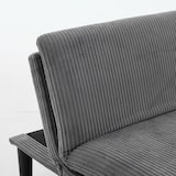 thumbnail of Klappbares 2-Sitzer-Sofa aus Samt in Grau, 3-fach verstellbare Rückenlehne, Holz-Lattenstruktur, als Sofa und Gästebett