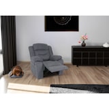 thumbnail of Fernsehsessel HWC-J57, XXL Relaxsessel TV-Liegesessel Nosagfederung Wildleder-Optik Stoff/Textil bis 200kg ~ graublau