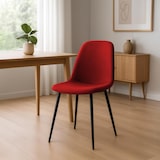 thumbnail of Set van 4 eetkamerstoelen Maryam rood/Stof