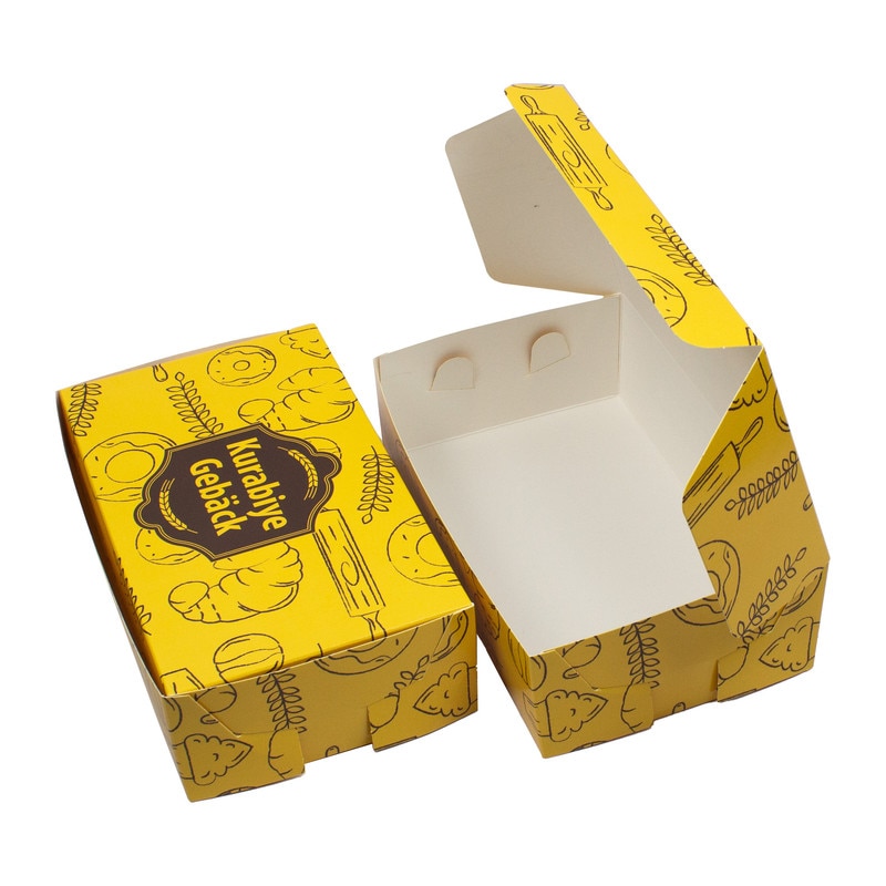 DayBays 100 Stk. Faltschachteln mit Druck für Kekse Box 500 gr.