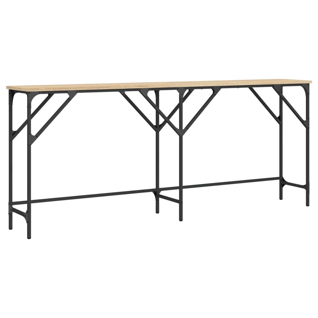 Table console chêne sonoma 180x29x75 cm bois d'ingénierie Modèle Atlas Office Pro Modern