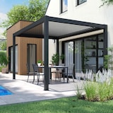 thumbnail of Pergola bioclimatique 3 x 4 m autoportée avec 3 stores gris