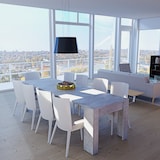 thumbnail of Tavolo Consolle Allungabile 3 Metri 14 Posti Salvaspazio Multiposizione Design Moderno Elegante Consolle Per Casa Ufficio 78 x 51 x 90 cm Grigio