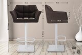 thumbnail of CHEFGASTRO 2er Set Barhocker PHILADELPHIA Stoff Weiß HxBxT 88x64x45cm Stoff Braun Barstuhl