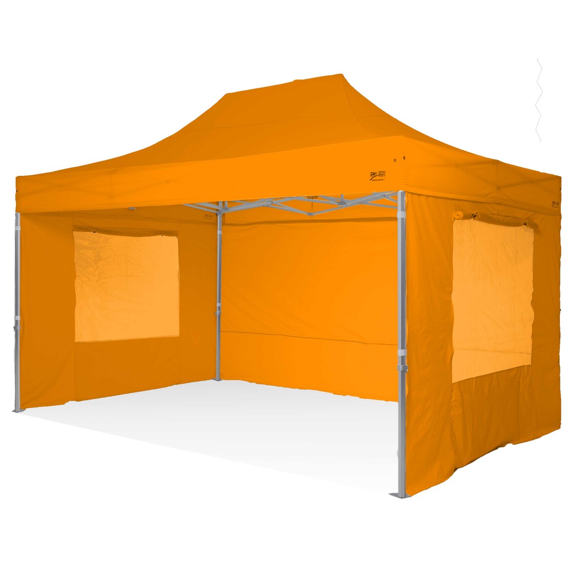 RAY BOT Gazebo pieghevole 3x4.5 arancione Exa 45mm alluminio con finestre PVC 350g