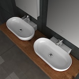thumbnail of Alpenberger Handwaschbecken Oval mit Nano-Beschichtung | Aufsatz- & Hängewaschbecken | Keramik Aufsatzwaschbecken für Bad & WC Weiß Modern