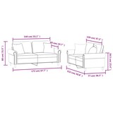 thumbnail of Ensemble de canapés 2 pcs avec coussins gris clair velours Modèle Quornessa