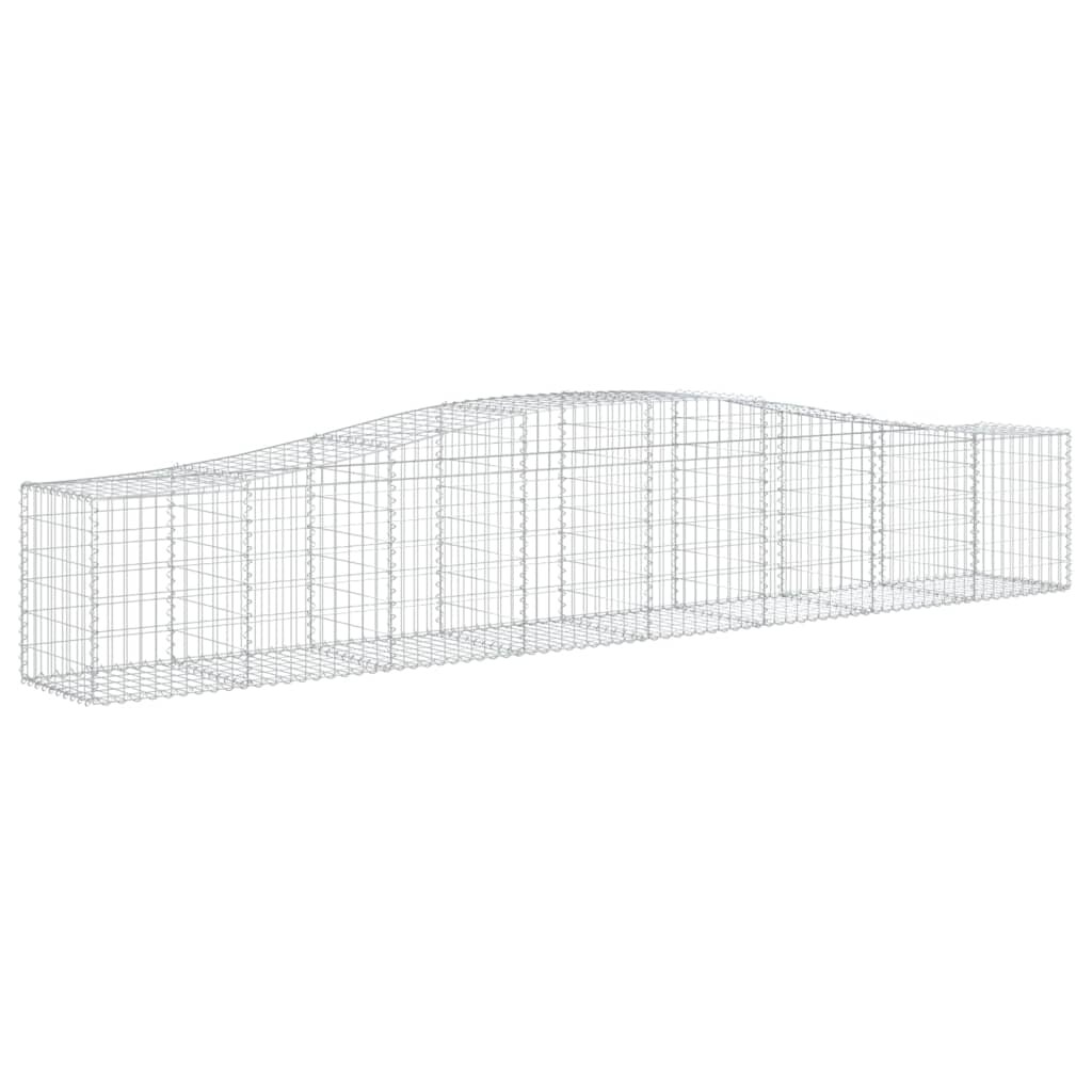vidaXL Gabionen mit Hochbogen 9 Stk. 400x50x60/80cm Verzinktes Eisen