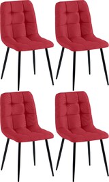 thumbnail of CHEFGASTRO 4er Set Esszimmerstuhl SAO PAULO Stoff HxBxT 84x45x55cm Stoff Rot Küchenstuhl