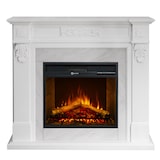 thumbnail of Chimenea eléctrica TRUMAN, chimenea de pie, efecto mármol blanco, L121 x P38 x H108