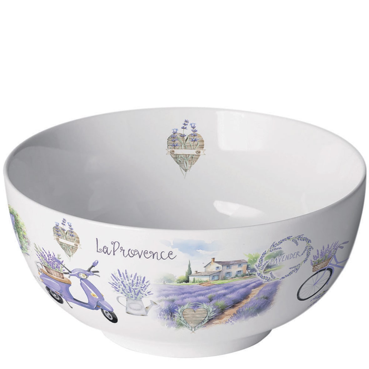 Schale mit Provence Lavendel Motiv Porzellan 14x6,5cm - Schüssel Servierschale Salatschale Dessertschale Müslischale Obstschale Dekoschale Geschirr
