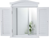 thumbnail of Wandspiegel Spiegelfenster mit Fensterläden 53x42x5cm ~ weiß lackiert