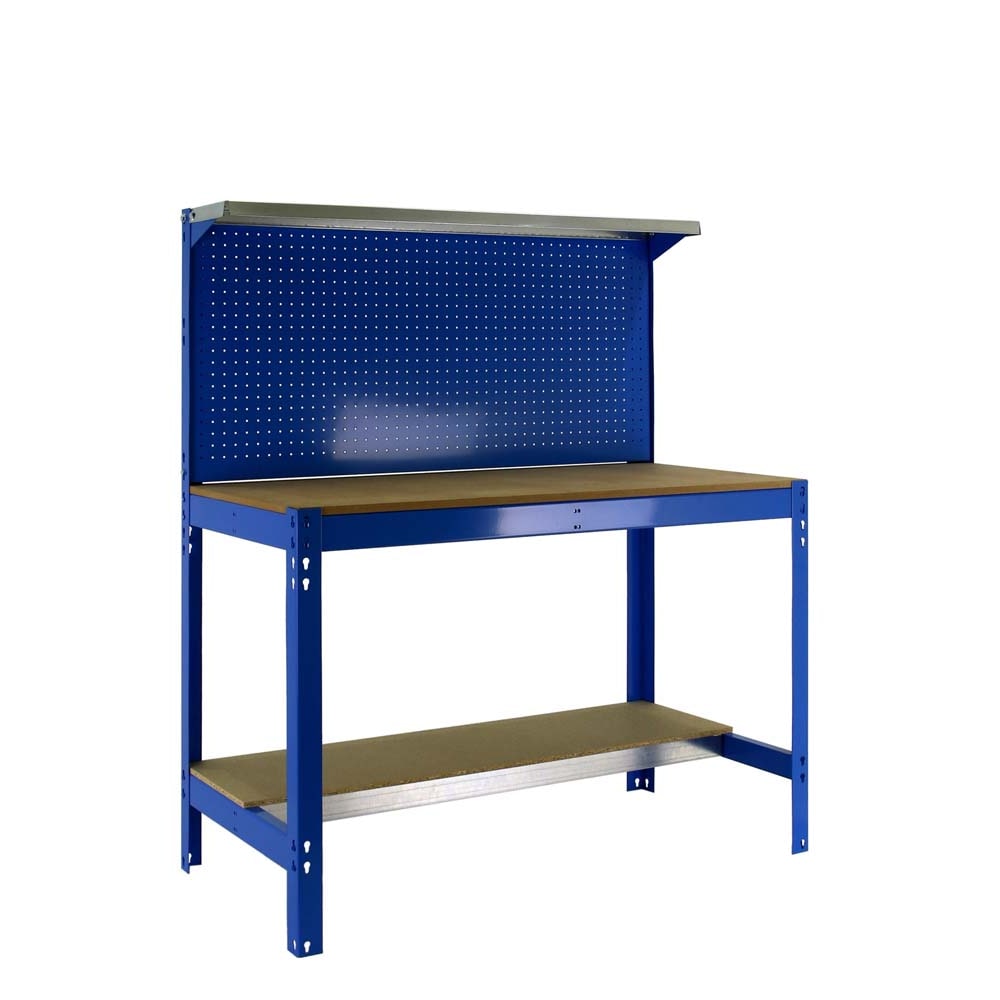 PROREGAL Etabli BUFFALO avec paroi à outils et étagère | HxLxP 84x90x61cm | Capacité de charge 400kg | Bleu