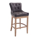 thumbnail of Taburete Lakewood Cuero Aútentico & Madera Clara Marrón