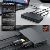 thumbnail of Primewire 8k HDMI Switch 2.1a, 2X Input HDMI Buchse, 1x Output, Verteiler, 7680 x 4320 UHD II (4320p) 60 Hz, HDR, 3D, CEC, HDCP 2.3, VRR, QFT, ALLM