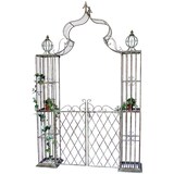 thumbnail of DanDiBo Rosenbogen mit Tor Pforte Metall 275x170 cm Rundbogen Torbogen Pergola 110241 Schmiedeeisen Rankhilfe Gartentor