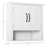 thumbnail of HOMCOM Armario de Pared para Baño Mueble Suspendido de Baño con 2 Puertas y Estante Ajustable y Almacenamiento Abierto para Dormitorio 60x19,8x58 cm