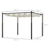 thumbnail of Outsunny Gazebo Pergola 4x4 m con Tetto Retrattile Bianco Crema