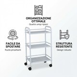 thumbnail of Carrello Portavivande 4 Ripiani Ruote Cucina Mobile 40x32x75 cm - Bianco