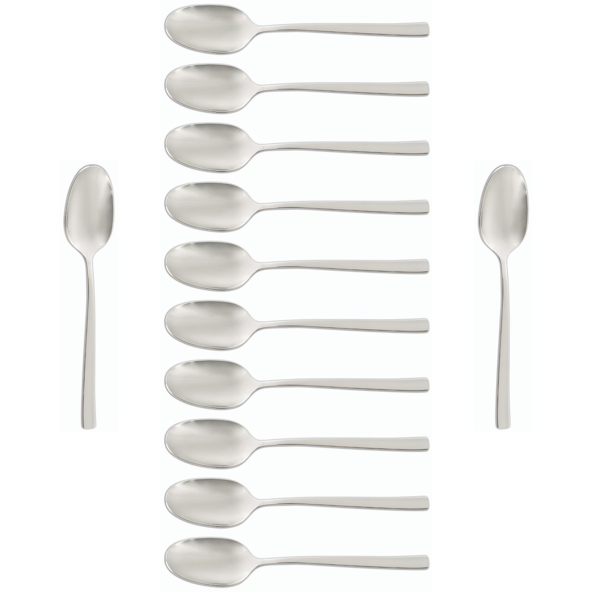 Arcos Serie Capri - Box 12 Stück Kaffeelöffel Esslöffel - Monoblock aus einem Stück Edelstahl 18/10 und 130 mm Farbe Silber (12 pcs)