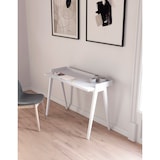 thumbnail of Escritorio 625 modelo BERLÍN en melamina blanca con patas de madera de haya maciza en Blanco, de HERDASA.