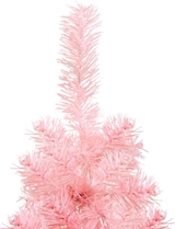 Ein rosa Weihnachtsbaum aus Kunststoff.