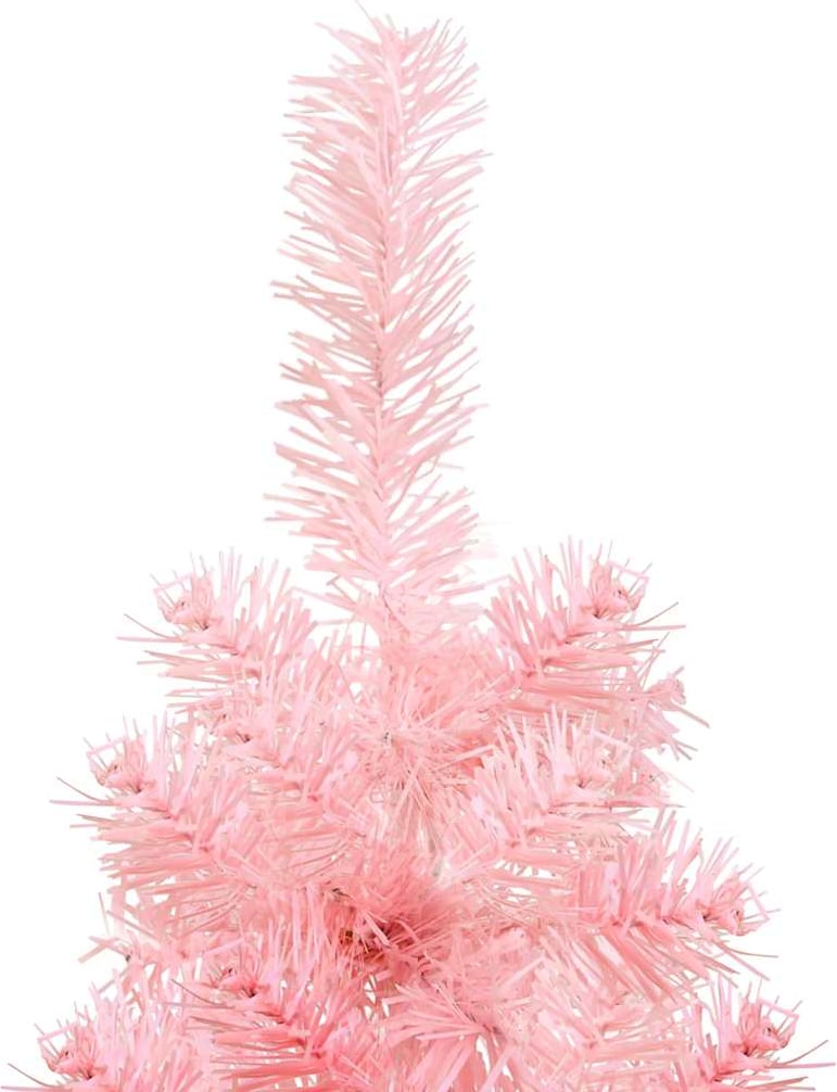 Ein rosa Weihnachtsbaum aus Kunststoff.