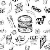 thumbnail of Mank Burgerpapier Burger Menu in Schwarz 30 x 30 cm, 2000 Stück