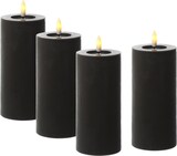 thumbnail of LED Kerzen LINA Rustik Optik für Adventskranz 7x15cm Timer schwarz 4er Set
