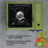 thumbnail of ELMA Hornillo Camping Gas Dual Outer Start Portátil, Incluye Maletín, Regulador Llama Variable, 34x28x11 cm, 2,3 kW, Verde.