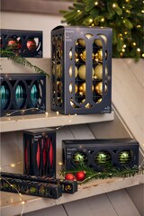 thumbnail of 3 Weihnachtskugeln Glas 8cm mit Streifen Muster Christbaumkugeln Weihnachtsbaumkugeln Christbaumschmuck Weihnachtsbaumschmuck Deko Weihnachtsrot