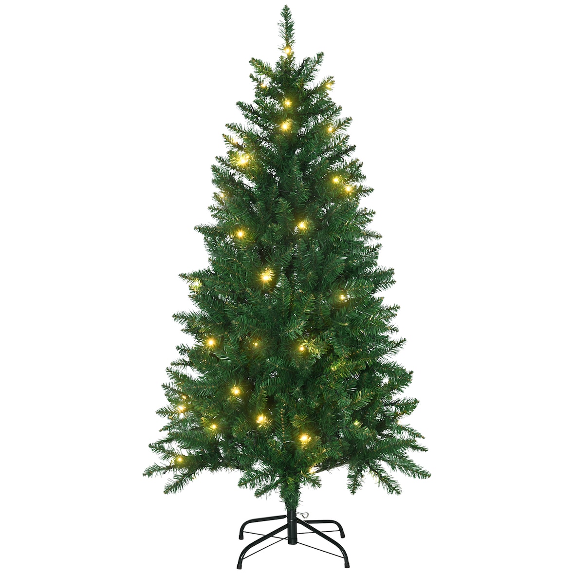 HOMCOM árbol de navidad artificial altura 150 cm ignífugo con 502 ramas 150 luces LED IPX2 8 modos hojas de PVC apertura automática base plegable