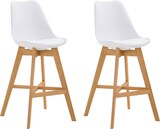 thumbnail of 2er Set Barhocker DUMIR - Kunststoff Weiß 48x56x112 cm | Barstuhl Mit Lehne Tresenhocker Tresenstuhl Kneipenhocker Kneipenstuhl