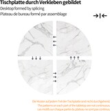 thumbnail of Esstisch rund 100x100x76  Weiß+Gold MDF Tischplatte mit Marmoroptik Metallbeine mit Bodenausgleich, stabil und pflegeleicht