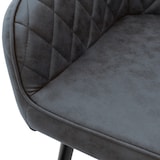 thumbnail of ML-Design Esszimmerstühle 4er Set, Anthrazit, mit Arm- & Rückenlehne, Kunstlederbezug & Metallbeine, ergonomische Polsterstühle für Esszimmer &