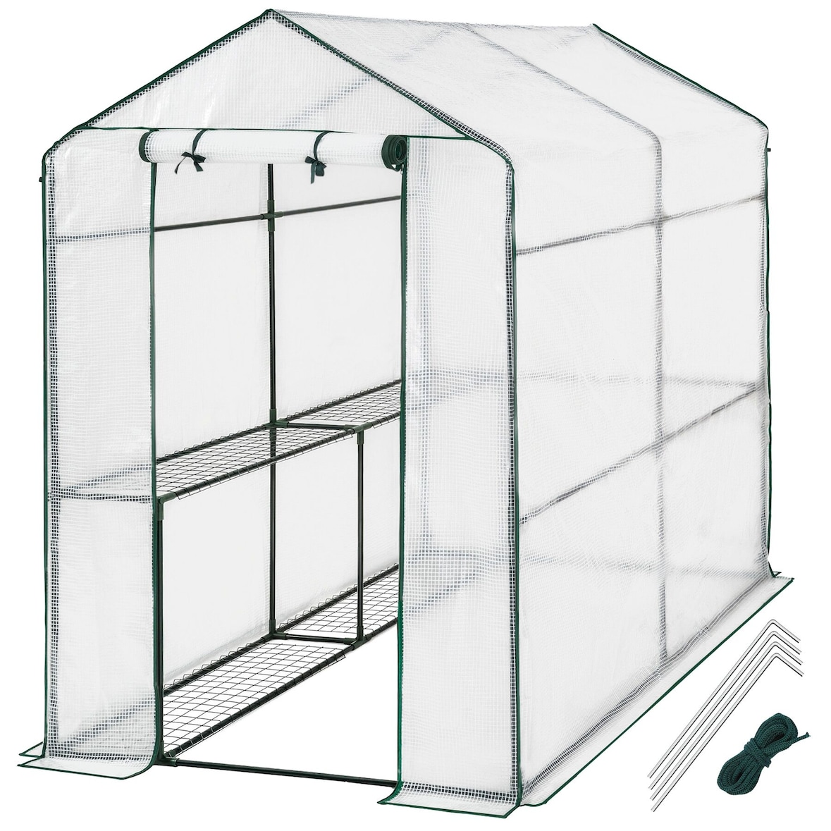tectake Serre de jardin souple 2,23 m² 186 x 120 x 190 cm Blanc