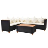 thumbnail of vidaXL 4-tlg. Garten-Lounge-Set mit Auflagen Poly Rattan Schwarz