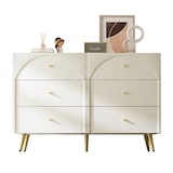thumbnail of Merax Sideboard, Kommode mit 6 Schubladen, Weiß Sideboard Highboard, Creme-Weiß -H85/B120/T40 cm