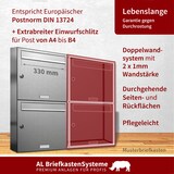 thumbnail of AL Briefkastensysteme 5 Fächer Premium Edelstahl Wand Briefkasten Anlage für Post A4, modern, robust und wetterfest, Artikelnummer: 331V5EA2