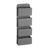 thumbnail of Relaxdays Hängeorganizer, 4 Fächer, Tür Organizer mit Haken zum Einhängen, Vlies, Hängeaufbewahrung, Bad & Büro, grau